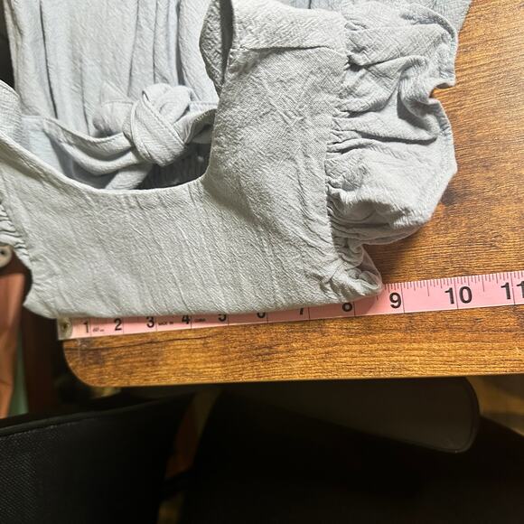 Toddler Girl Dress Open Back Bow Size 90 (24m/2T) Slate Blue 100% Cotton - Picture 6 of 6